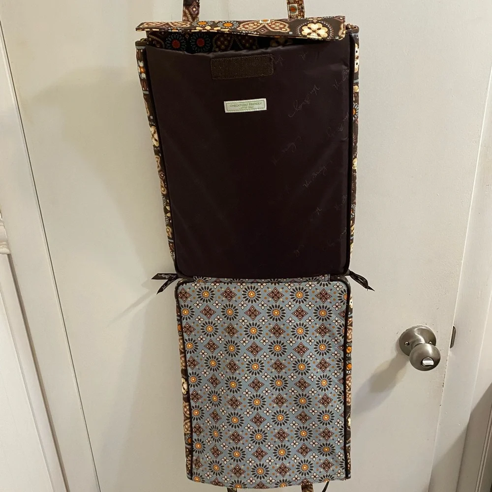 Vera Bradley Brown and Blue Laptop Tablet Bag Canyon Pattern Retired
